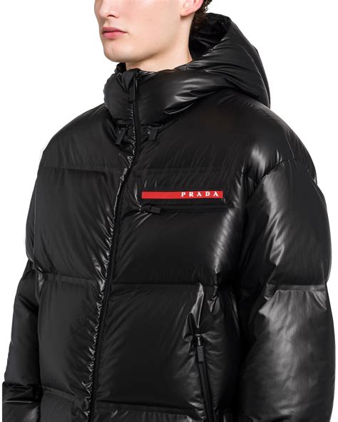 black hooded prada jacket womens|Prada black jacket men.